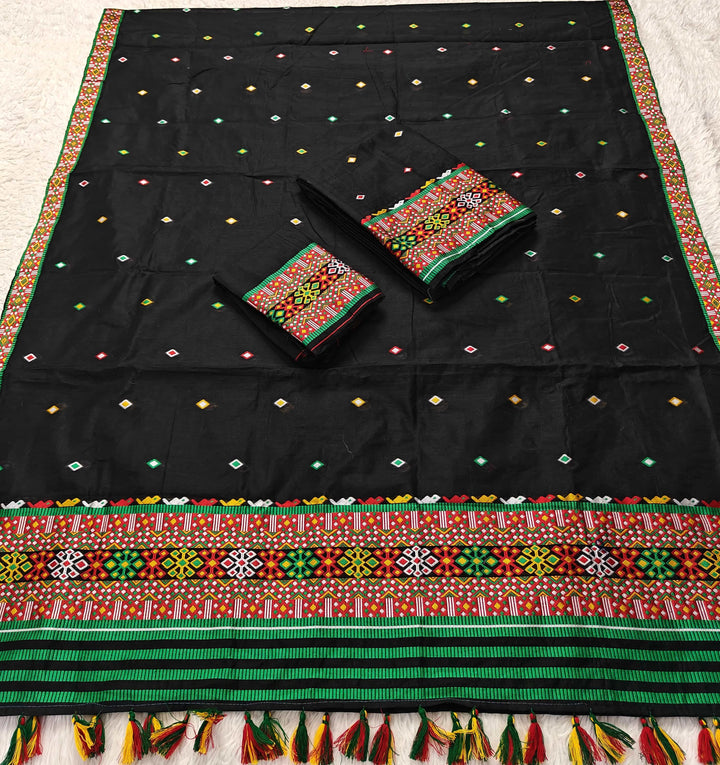 Ready-To-Wear Multi-Dhaga Work AC Cotton* Mekhela Sador