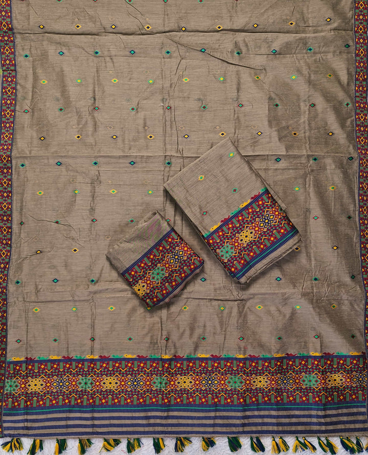 Ready-To-Wear Multi-Dhaga Work AC Cotton* Mekhela Sador