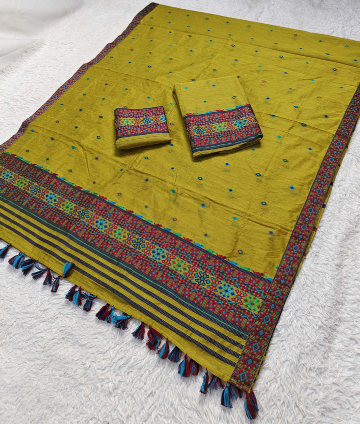 Ready-To-Wear Multi-Dhaga Work AC Cotton* Mekhela Sador