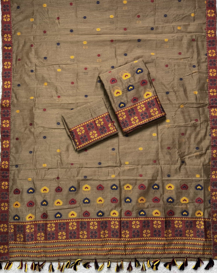 Ready-To-Wear Multi-Dhaga Work AC Cotton* Mekhela Sador