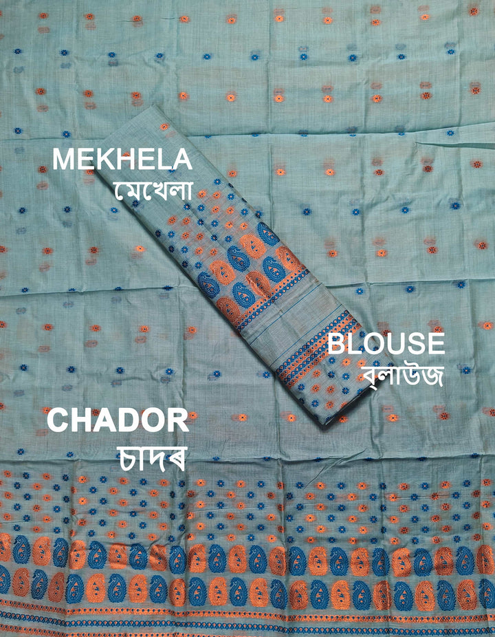 Jari & Dhaga Weaving Work Premium Cotton* Mekhela Sador
