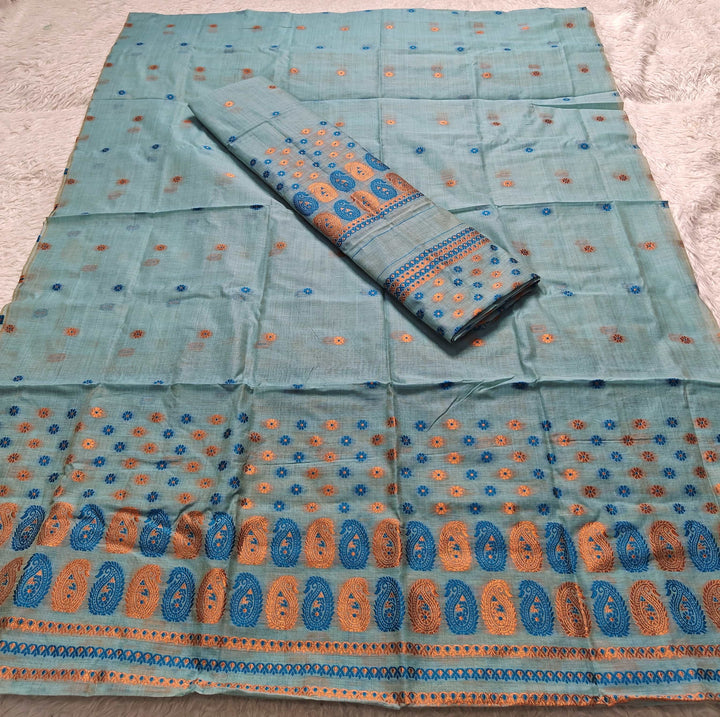 Jari & Dhaga Weaving Work Premium Cotton* Mekhela Sador