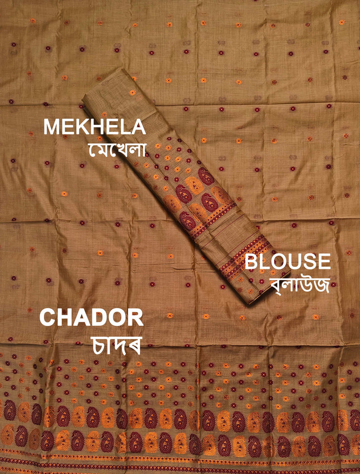 Jari & Dhaga Weaving Work Premium Cotton* Mekhela Sador