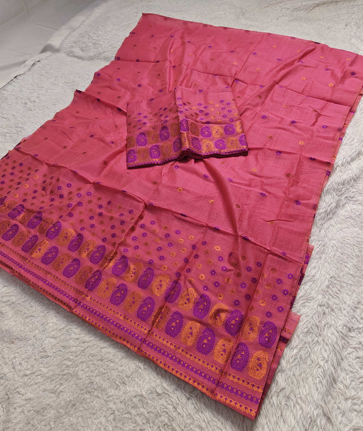Jari & Dhaga Weaving Work Premium Cotton* Mekhela Sador