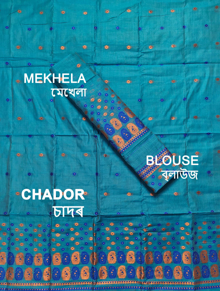 Jari & Dhaga Weaving Work Premium Cotton* Mekhela Sador