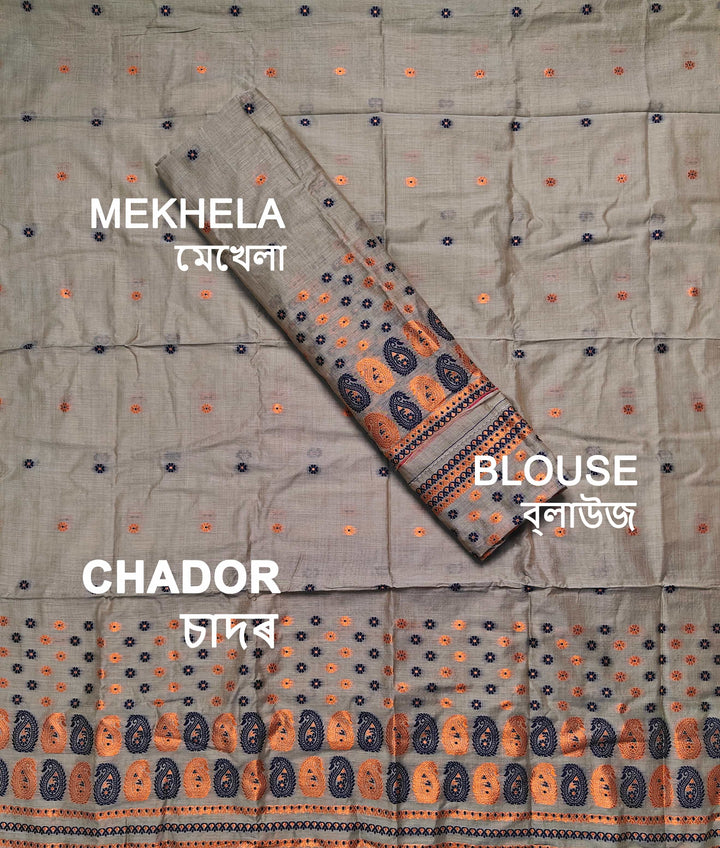 Jari & Dhaga Weaving Work Premium Cotton* Mekhela Sador