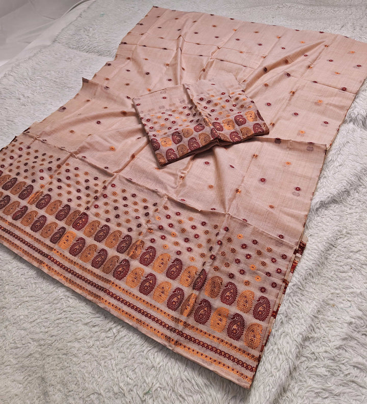 Jari & Dhaga Weaving Work Premium Cotton* Mekhela Sador