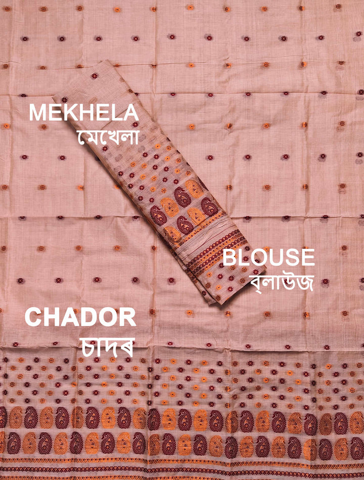 Jari & Dhaga Weaving Work Premium Cotton* Mekhela Sador