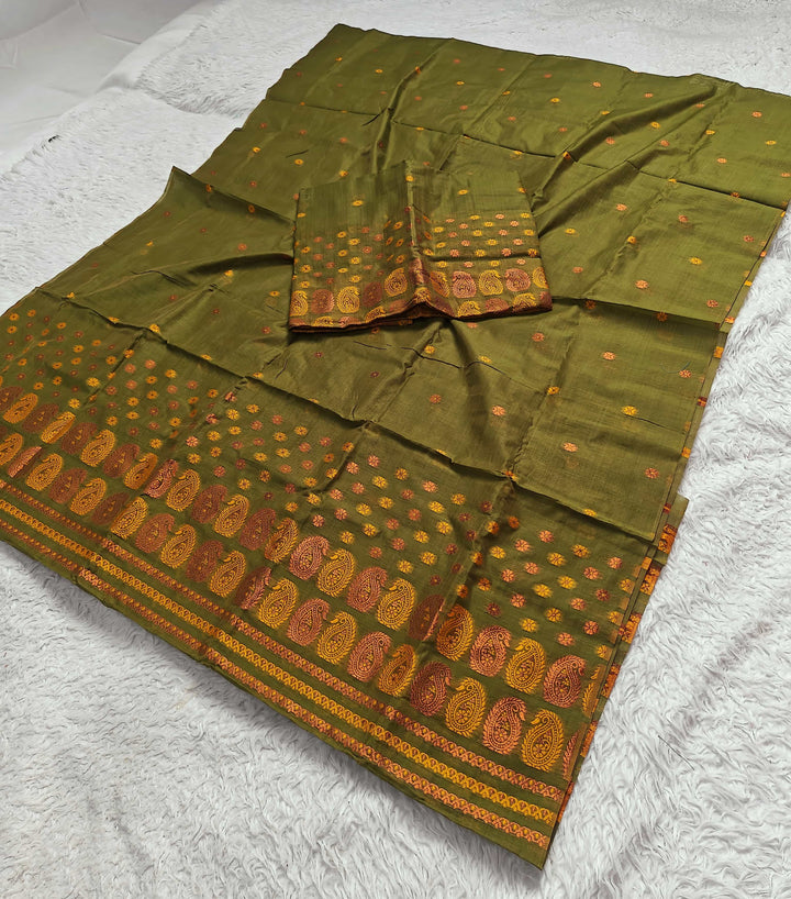 Jari & Dhaga Weaving Work Premium Cotton* Mekhela Sador