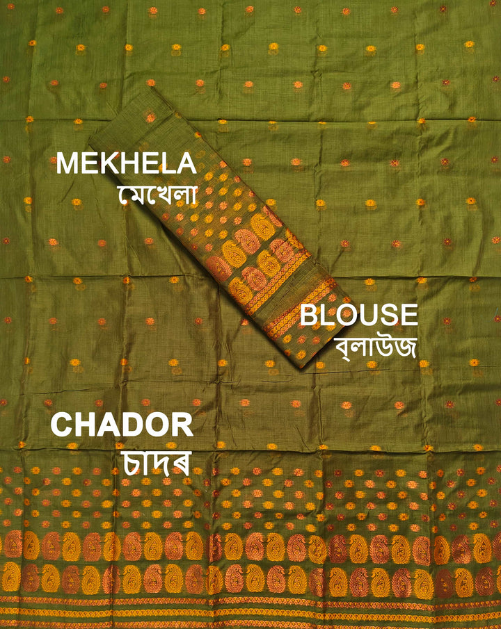 Jari & Dhaga Weaving Work Premium Cotton* Mekhela Sador