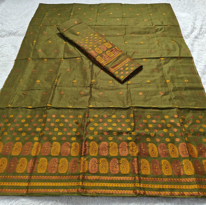 Jari & Dhaga Weaving Work Premium Cotton* Mekhela Sador