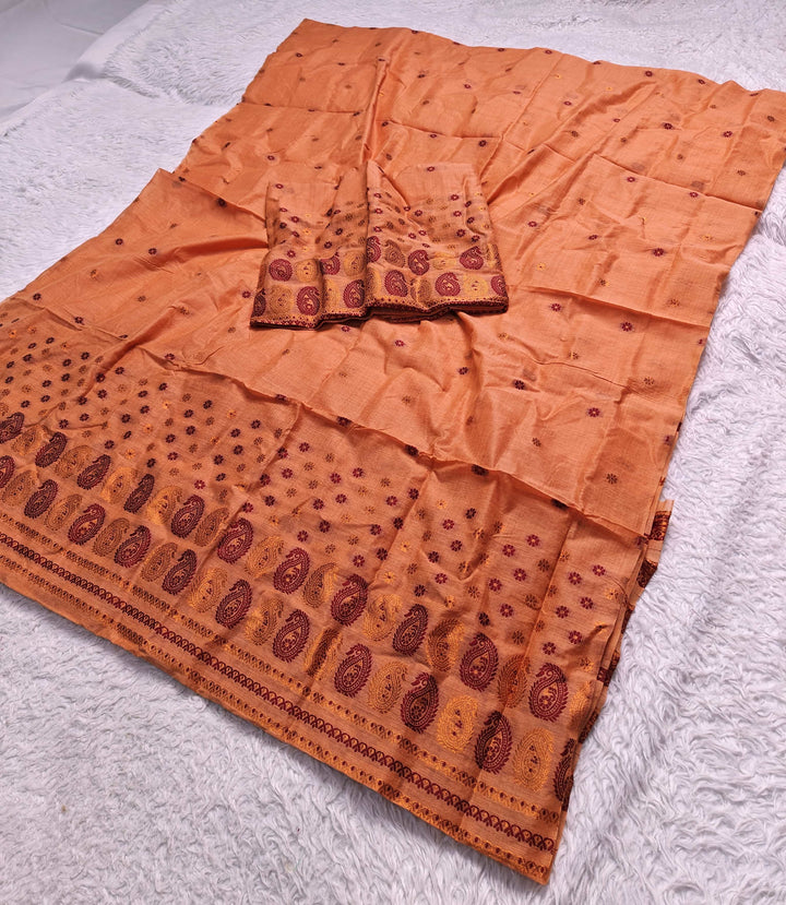 Jari & Dhaga Weaving Work Premium Cotton* Mekhela Sador