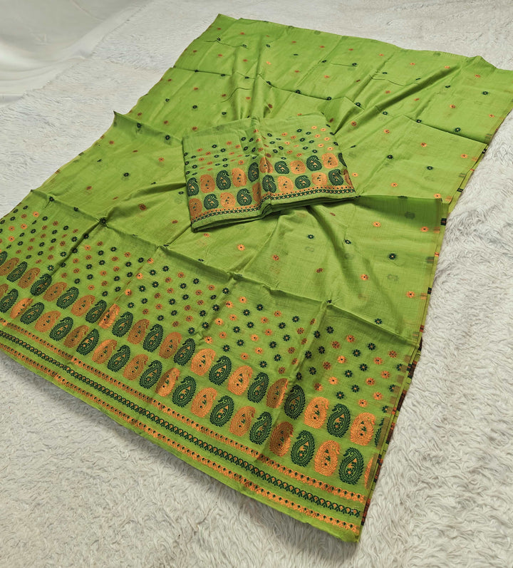 Jari & Dhaga Weaving Work Premium Cotton* Mekhela Sador