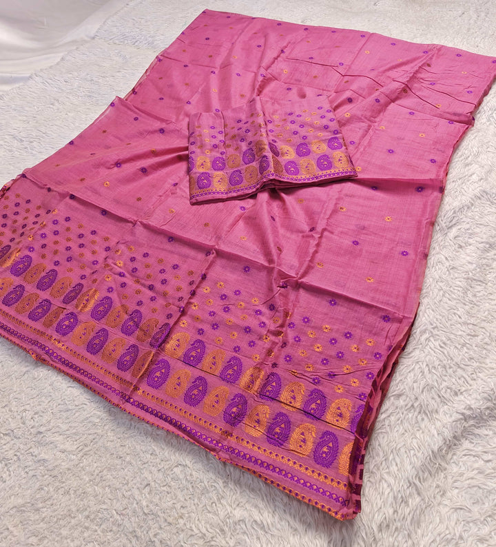 Jari & Dhaga Weaving Work Premium Cotton* Mekhela Sador