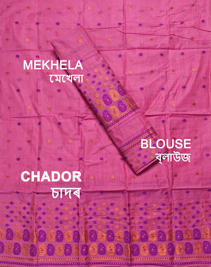 Jari & Dhaga Weaving Work Premium Cotton* Mekhela Sador