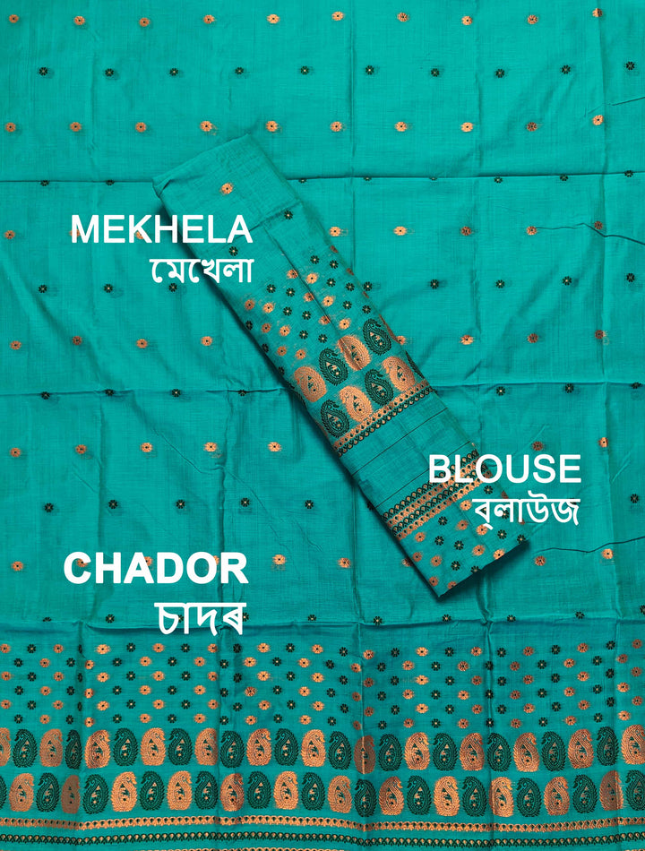 Jari & Dhaga Weaving Work Premium Cotton* Mekhela Sador
