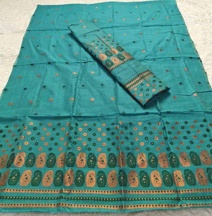 Jari & Dhaga Weaving Work Premium Cotton* Mekhela Sador