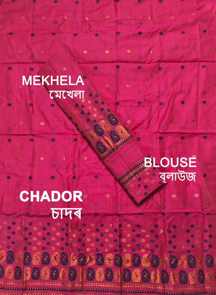 Jari & Dhaga Weaving Work Premium Cotton* Mekhela Sador