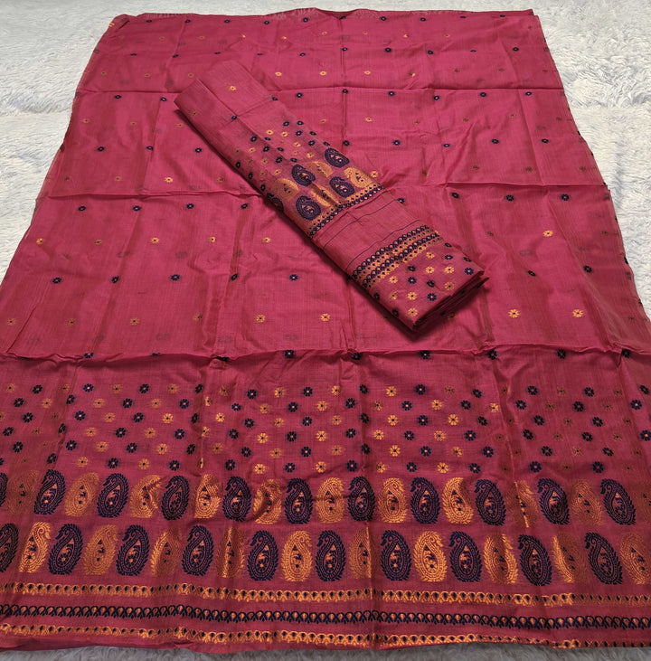 Jari & Dhaga Weaving Work Premium Cotton* Mekhela Sador