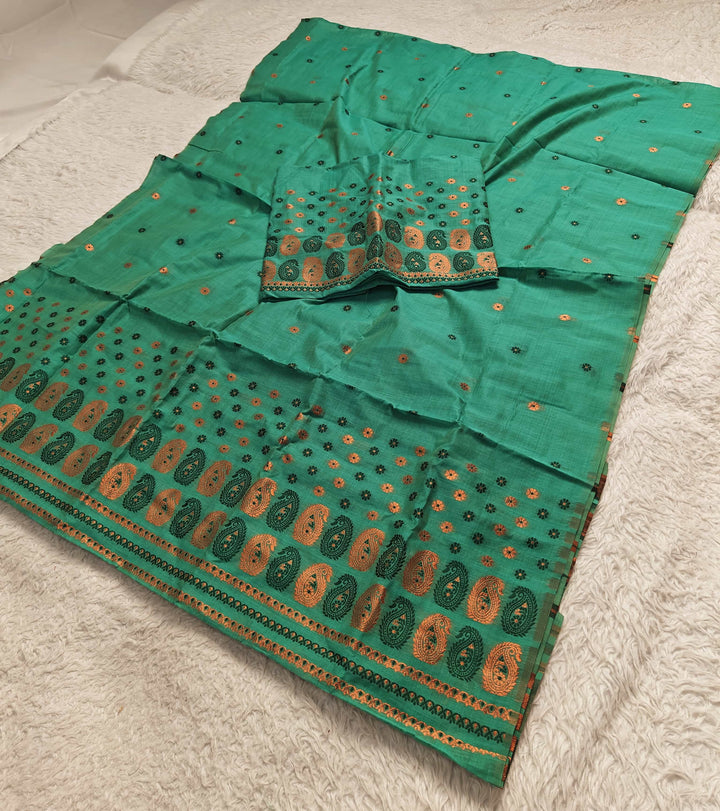 Jari & Dhaga Weaving Work Premium Cotton* Mekhela Sador