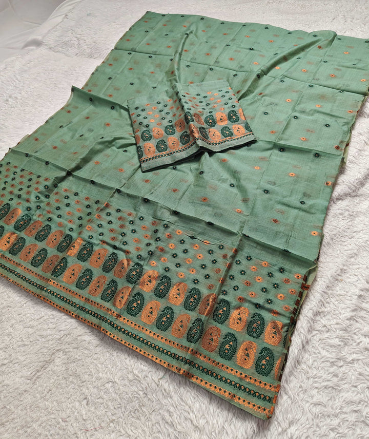 Jari & Dhaga Weaving Work Premium Cotton* Mekhela Sador