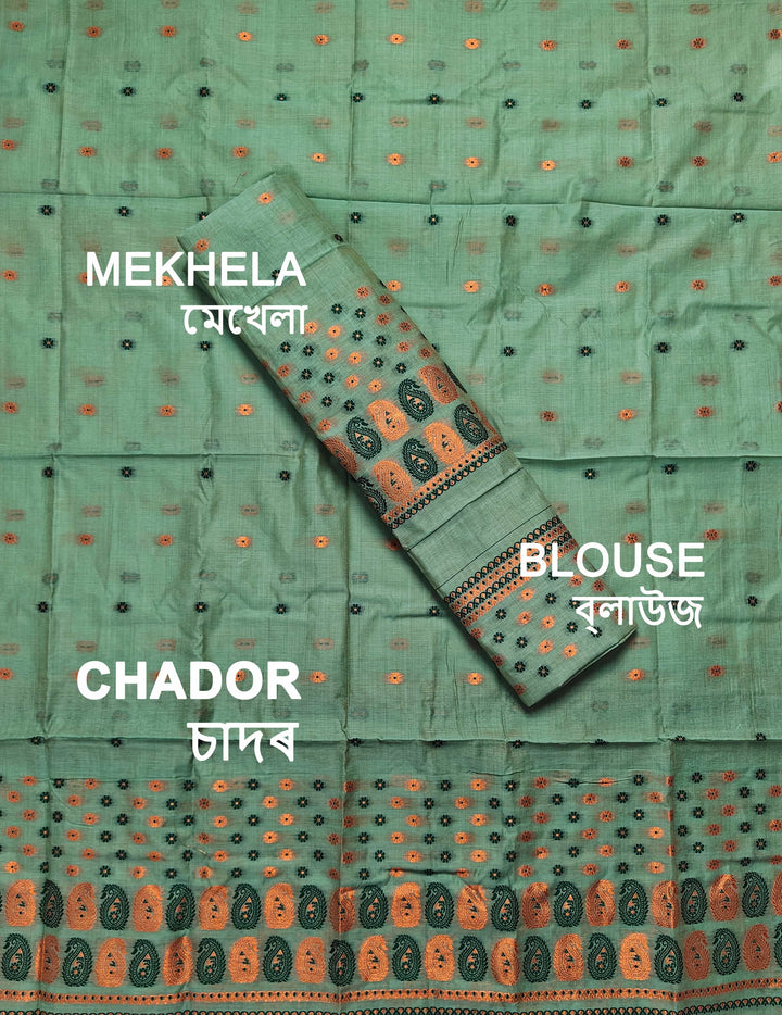 Jari & Dhaga Weaving Work Premium Cotton* Mekhela Sador