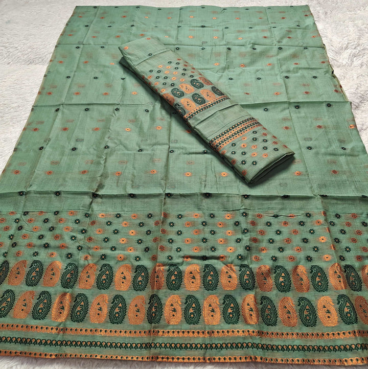 Jari & Dhaga Weaving Work Premium Cotton* Mekhela Sador