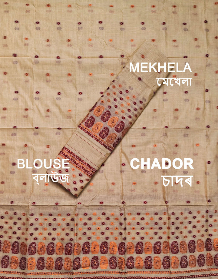 Jari & Dhaga Weaving Work Premium Cotton* Mekhela Sador
