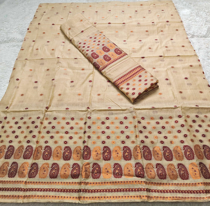 Jari & Dhaga Weaving Work Premium Cotton* Mekhela Sador
