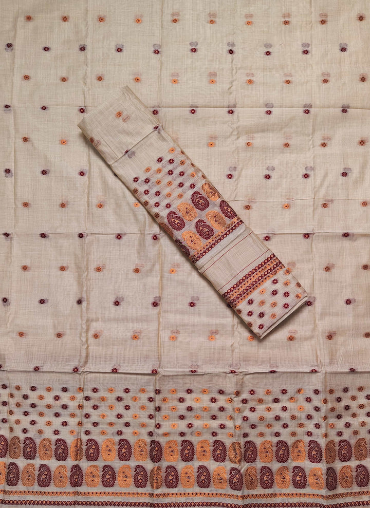Jari & Dhaga Weaving Work Premium Cotton* Mekhela Sador