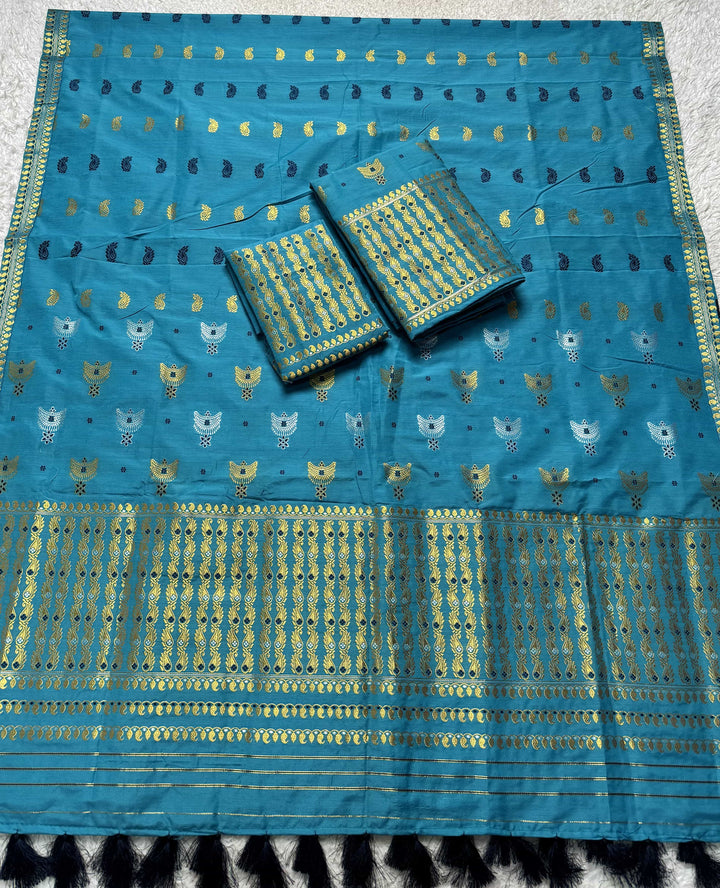 Ready-To-Wear Silver Silver Super Cotton* Mekhela Sador
