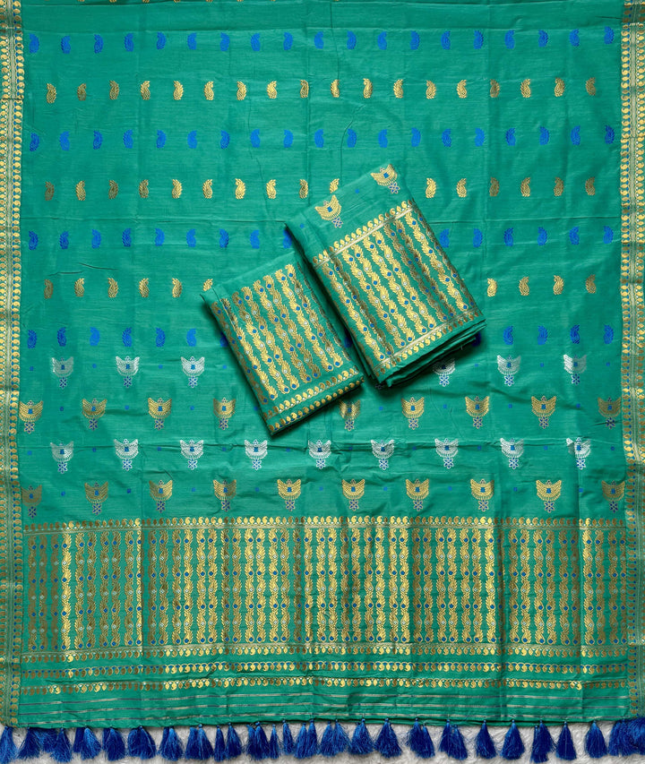 Ready-To-Wear Silver Silver Super Cotton* Mekhela Sador