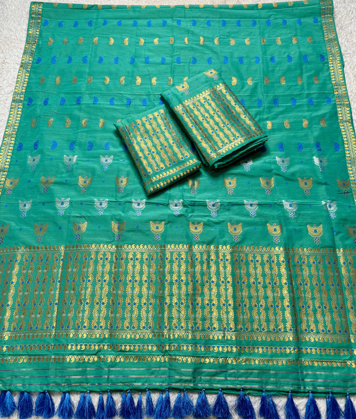 Ready-To-Wear Silver Silver Super Cotton* Mekhela Sador
