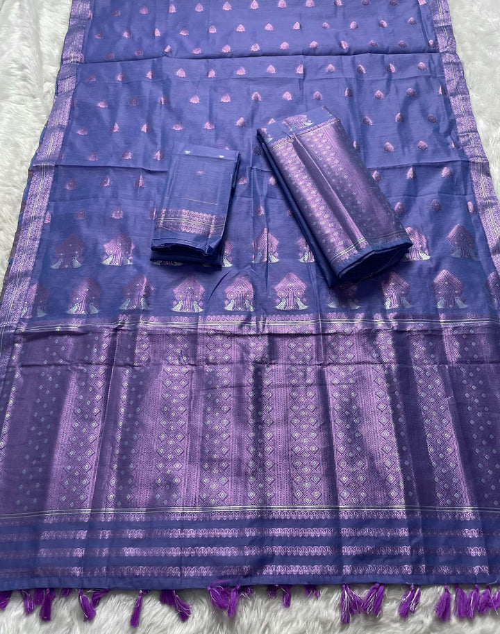 Weaving Colouring Jari AC Cotton* Mekhela Sador