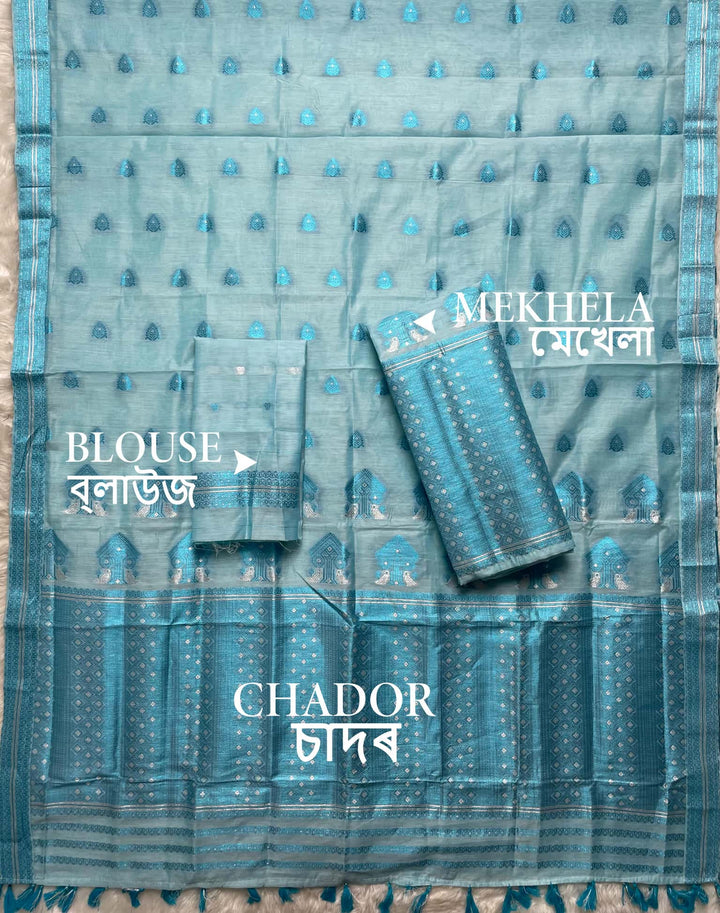 Weaving Colouring Jari AC Cotton* Mekhela Sador