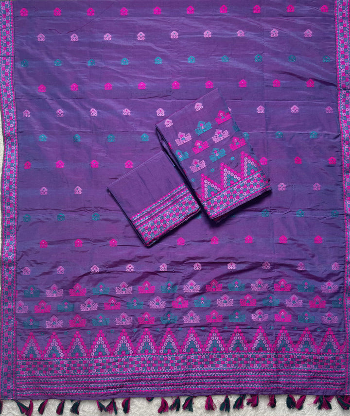 Ready-To-Wear Multi-Dhaga Work Super Cotton* Mekhela Sador