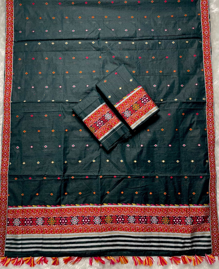 Ready-To-Wear Multi-Dhaga Work AC Cotton* Mekhela Sador