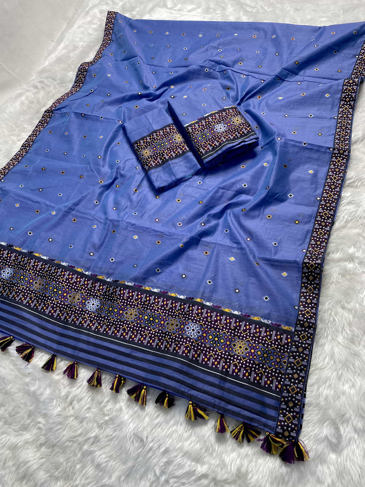 Ready-To-Wear Multi-Dhaga Work AC Cotton* Mekhela Sador