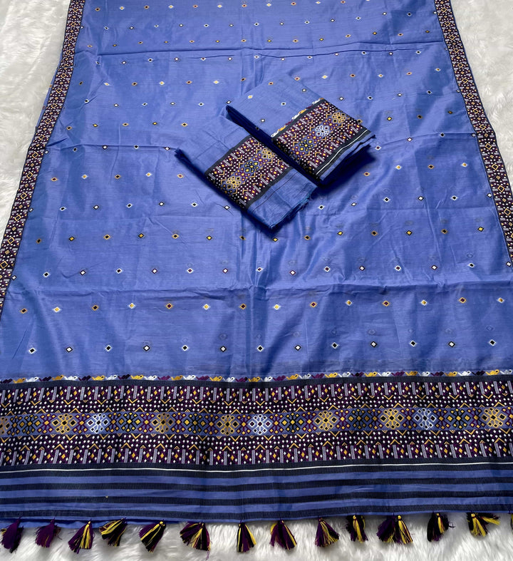 Ready-To-Wear Multi-Dhaga Work AC Cotton* Mekhela Sador