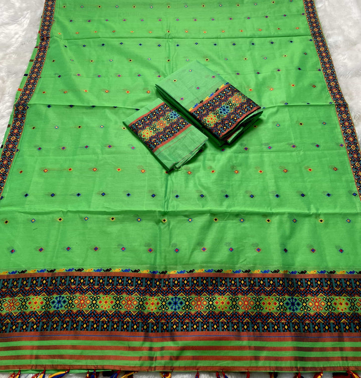 Ready-To-Wear Multi-Dhaga Work AC Cotton* Mekhela Sador