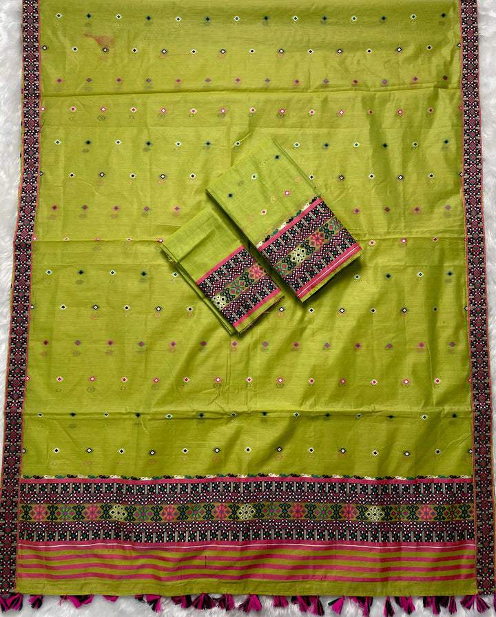 Ready-To-Wear Multi-Dhaga Work AC Cotton* Mekhela Sador