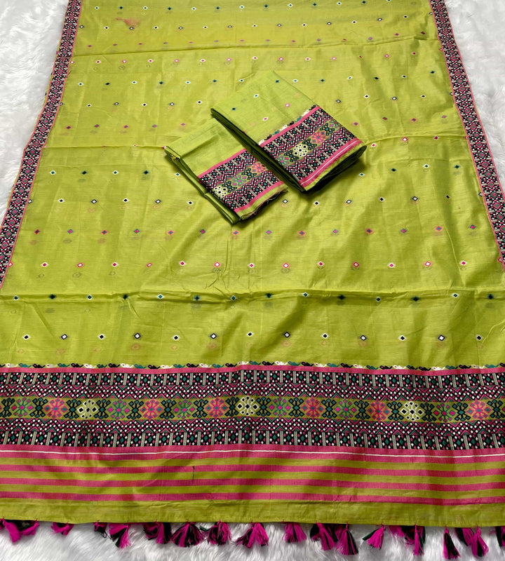 Ready-To-Wear Multi-Dhaga Work AC Cotton* Mekhela Sador
