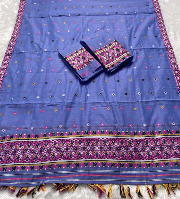 Ready-To-Wear Multi-Dhaga Work AC Cotton* Mekhela Sador