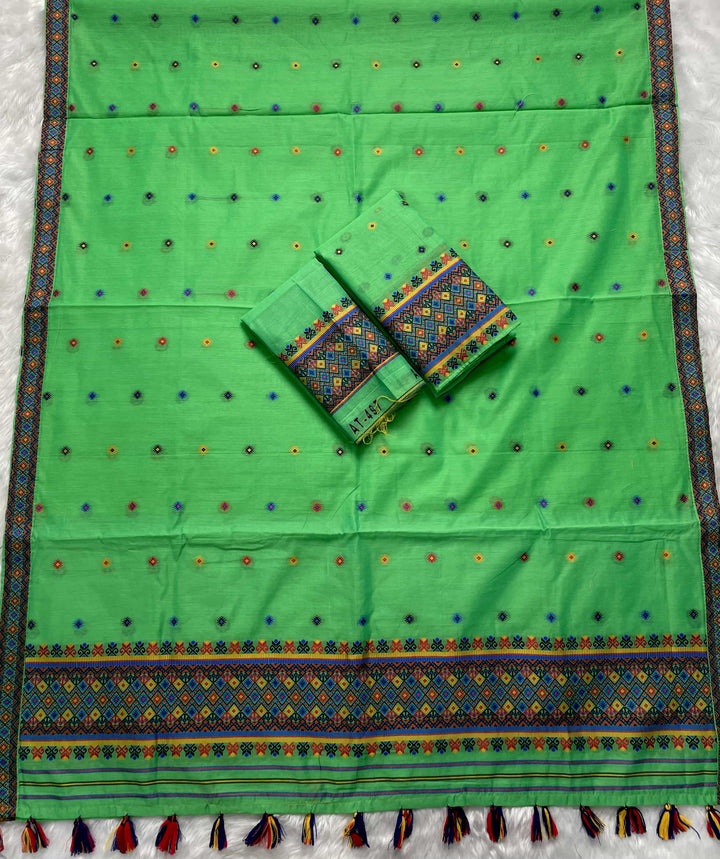Ready-To-Wear Multi-Dhaga Work AC Cotton* Mekhela Sador