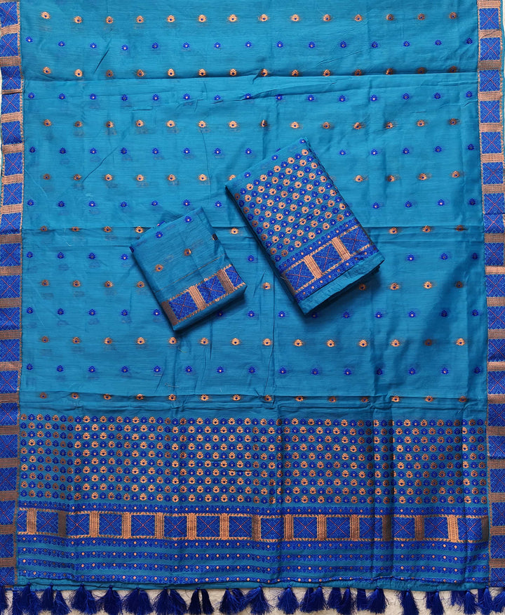 Ready-To-Wear Jari & Dhaga AC Cotton* Mekhela Sador
