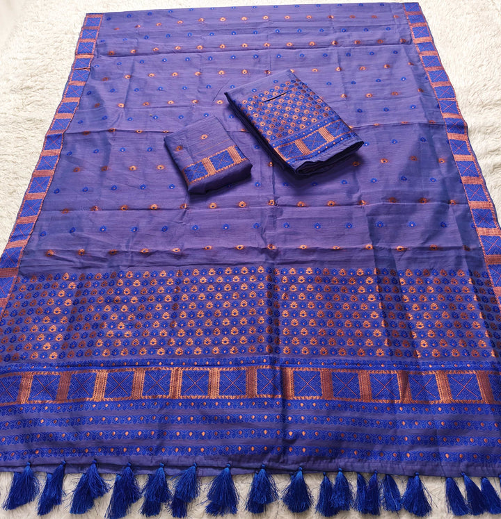 Ready-To-Wear Jari & Dhaga AC Cotton* Mekhela Sador