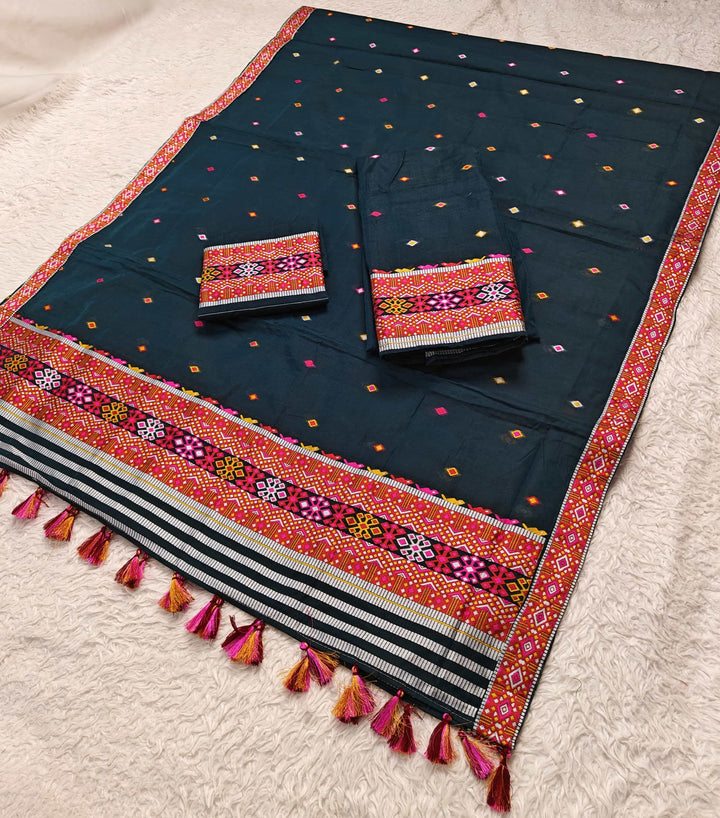 Ready-To-Wear Multi-Dhaga Work AC Cotton* Mekhela Sador