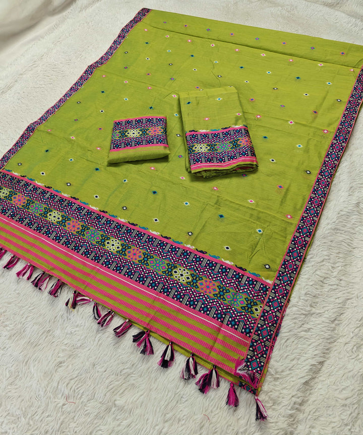 Ready-To-Wear Multi-Dhaga Work AC Cotton* Mekhela Sador