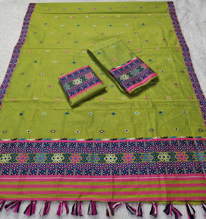Ready-To-Wear Multi-Dhaga Work AC Cotton* Mekhela Sador