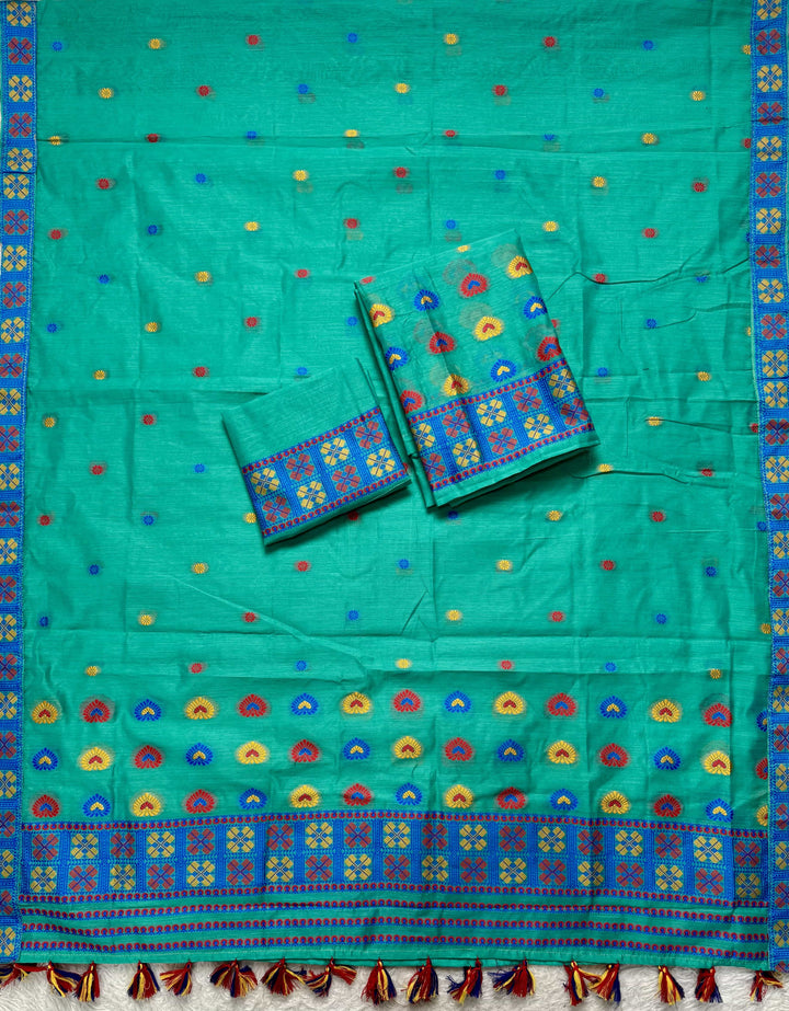 Ready-To-Wear Multi-Dhaga Work AC Cotton* Mekhela Sador